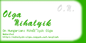 olga mihalyik business card